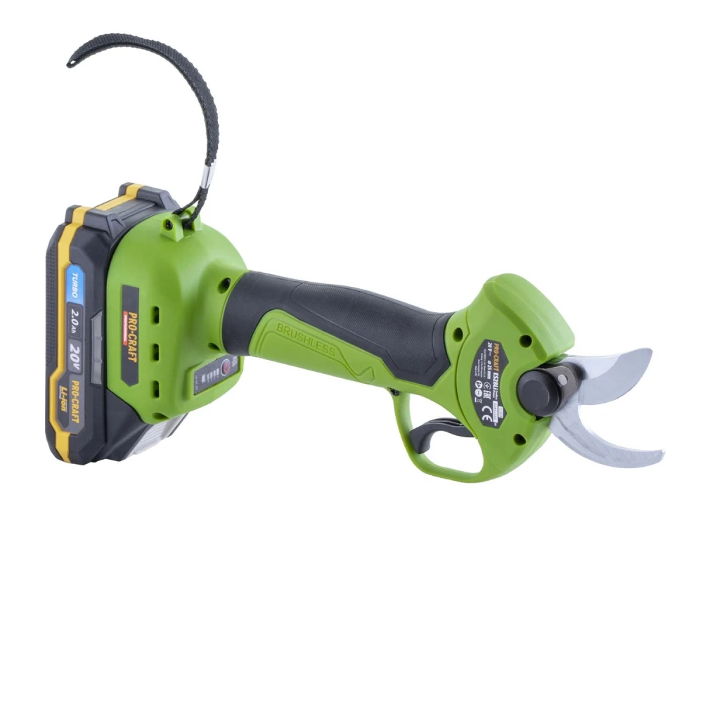 Акумулаторна лозарска ножица, 20V, рязане 10/15/20/25 мм, 1бр батерия 20V 2Ah, 1 бр зарядно - ES28Li