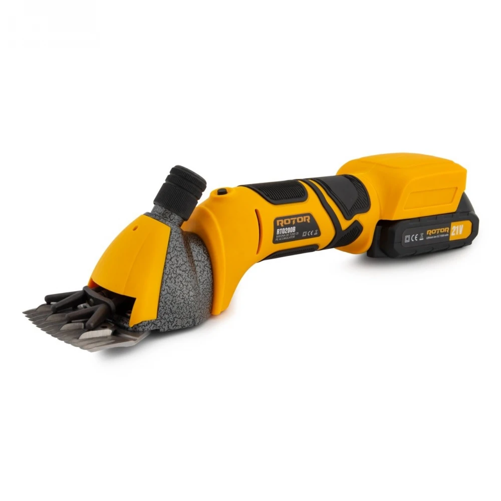 Акумулаторна машинка за постригване на животни 21V, нож 13 зъба, 78 мм, 2 бр батерии 21V 1.5Ah, зарядно, куфар - RTO200B