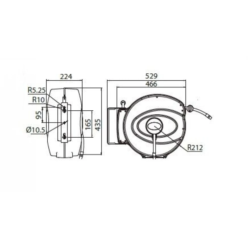 Автоматична макара, затворена 16x11 мм, 15 м, резба 1/2" - PNRZRE737154