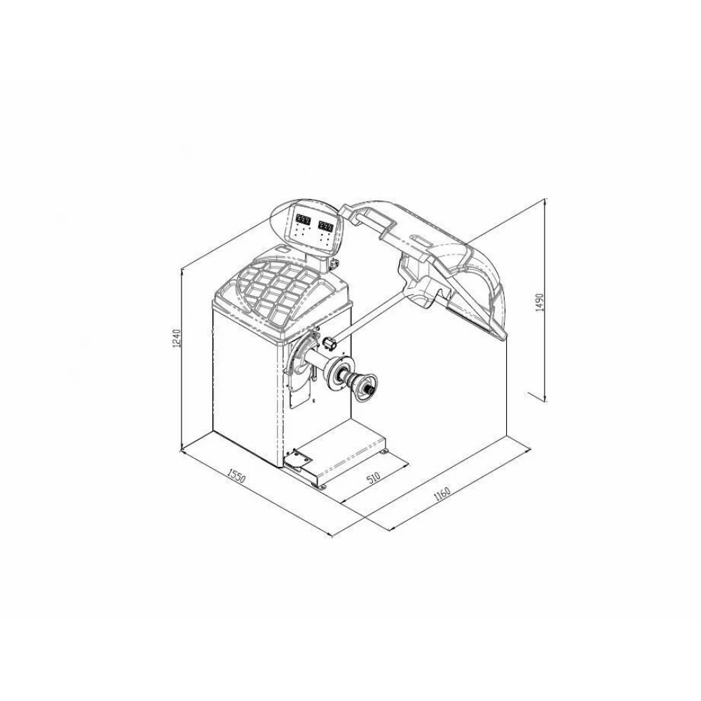 Микропроцесорна машина за балансиране на гуми, LED и 2D - INVB350