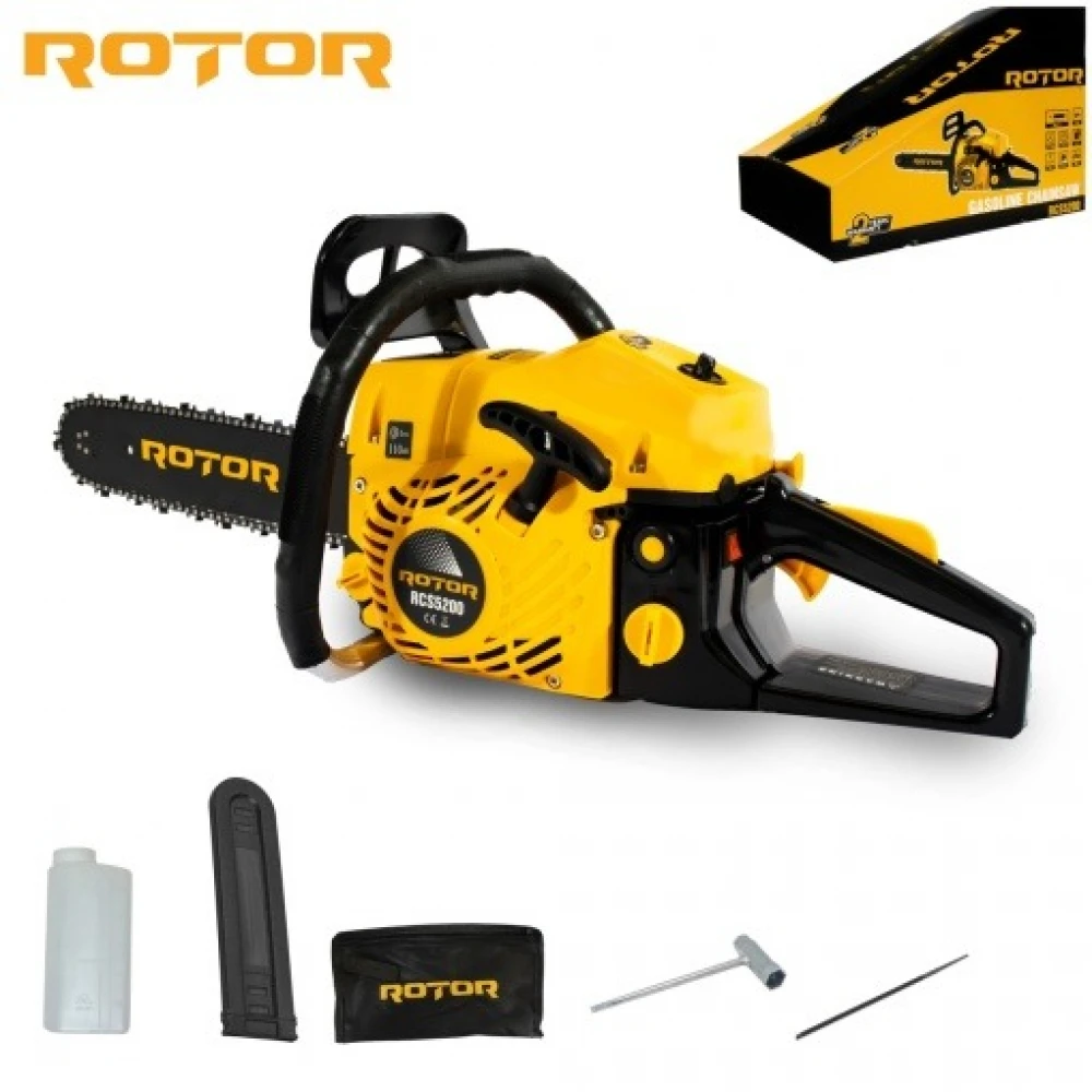 Бензинов моторен трион, 2 kw-3.9HP, 10500 об./мин., автоматично смазване на веригата - RCS5200