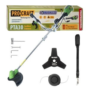 Безчетков акумулаторен тример за трева 20V (body – без батерии и зарядно) - PTA30