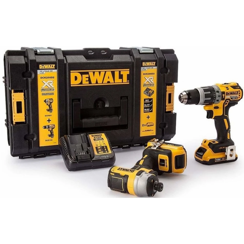 Безчетков винтоверт и бормашина DeWalt DCK266D2; DCF887N; DCD796