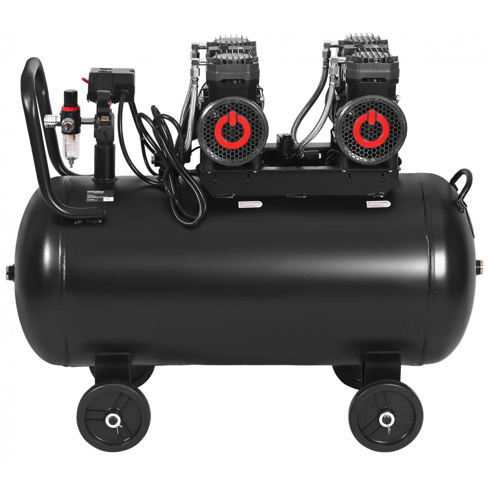 Обезшумен безмаслен компресор за въздух 100 литра 2x2200W - KD4083