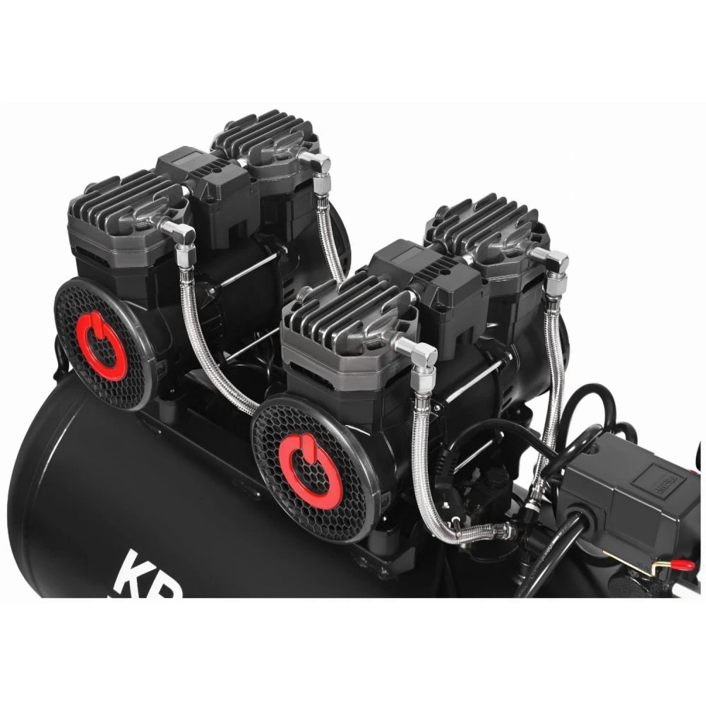 Обезшумен безмаслен компресор за въздух 100 литра 2x2200W - KD4083