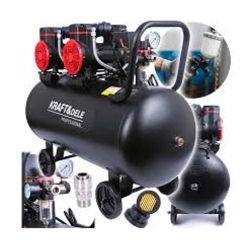 Безмаслен компресор за въздух 100 литра / 1500W x 2 - KD1392