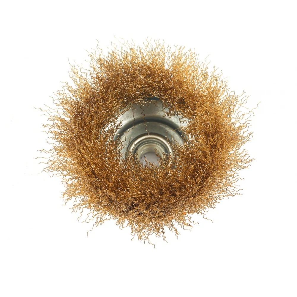 Чашковидна телена четка 100 мм, M14, месингова тел - 15996