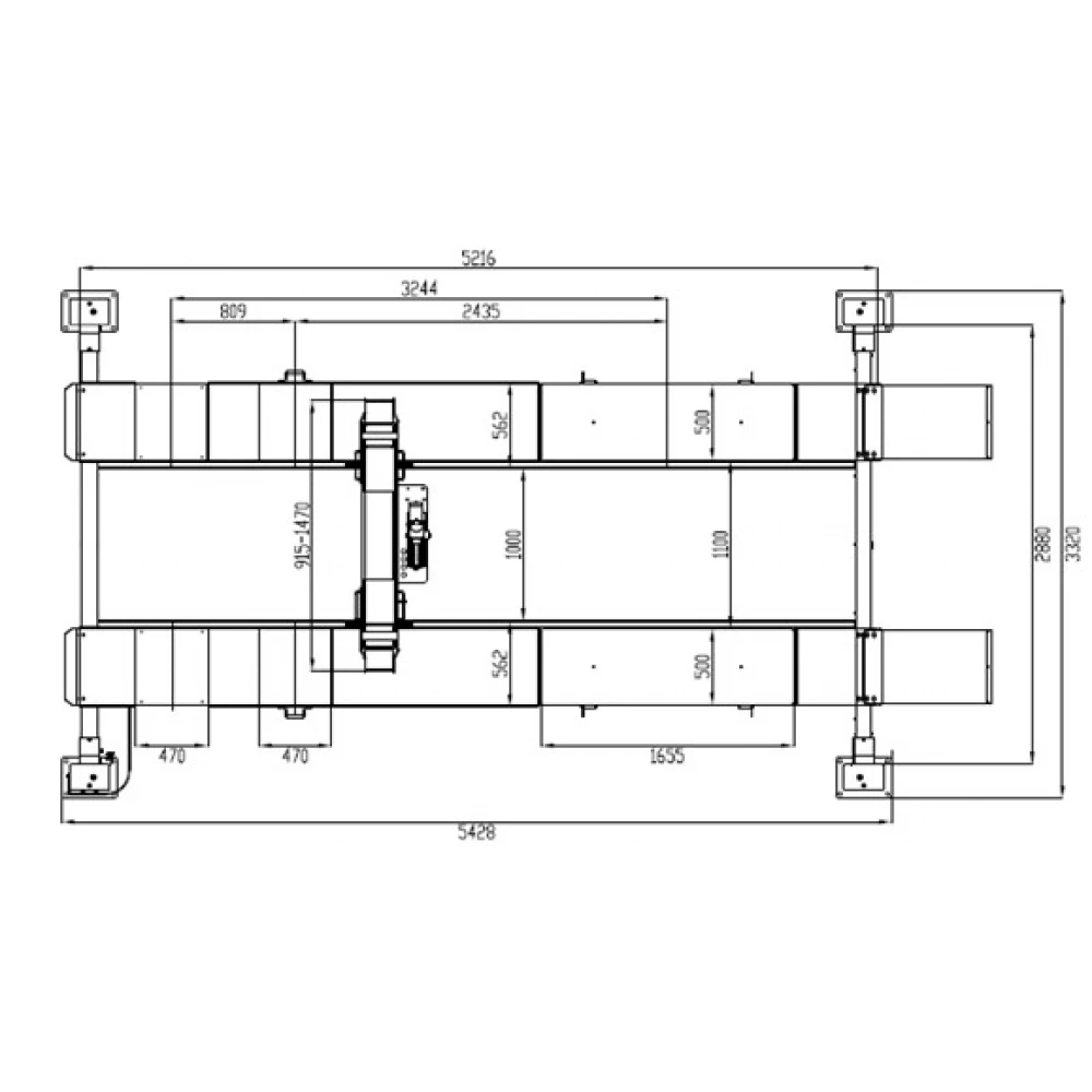 Четириколонен диагностичен подемник 6,4 тона за реглаж - INVEL464WA