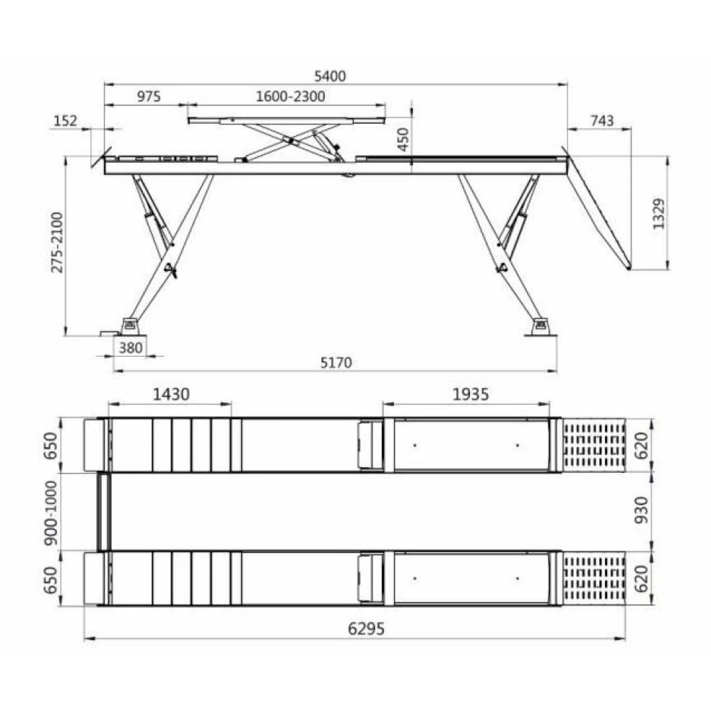 Диагностичен ножичен подемник с 8 цилиндъра, 5.5 тона - INVSL555YLT