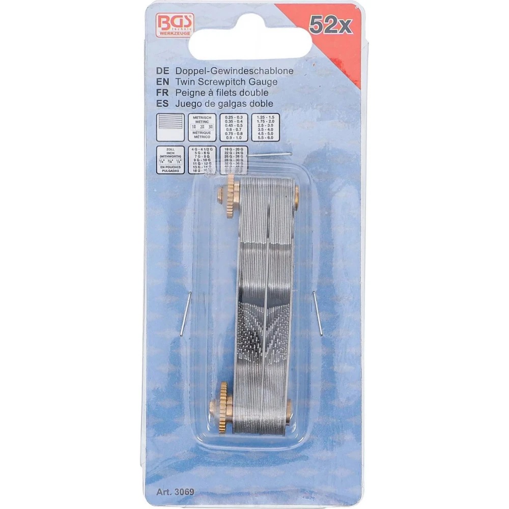 Шаблон за измерване на стъпката на резби, за болтове, гайки - BGS3069