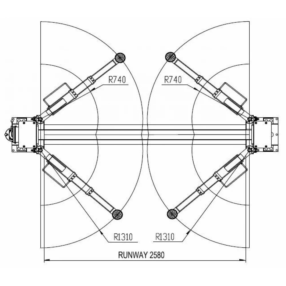 Двустълбов автоматичен подемник за автомобили, 400V, 4 тона - INVEL240