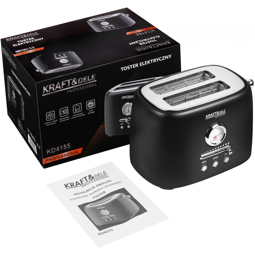 Електрически тостер за хляб Kraft&Dele 1000W - KD4155