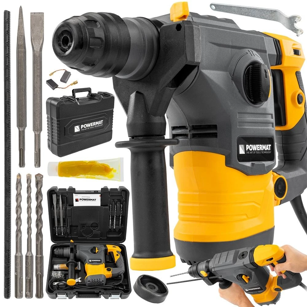 Електрически ударен перфоратор с 3 свредла, 2600 W, 5.5J - PM-MU-2600T