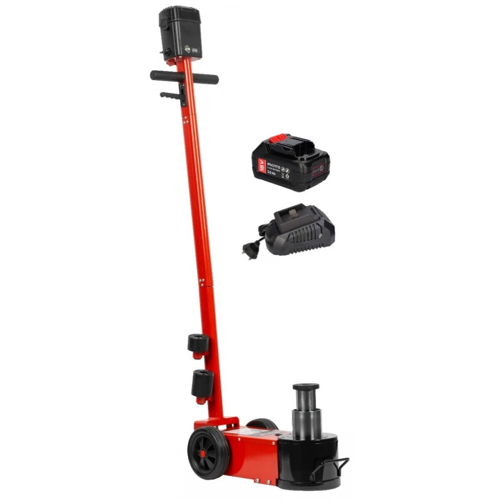 Електрохидравличен крик с батерия 5 Ah, 40/20 тона - INVAHL40E-SET