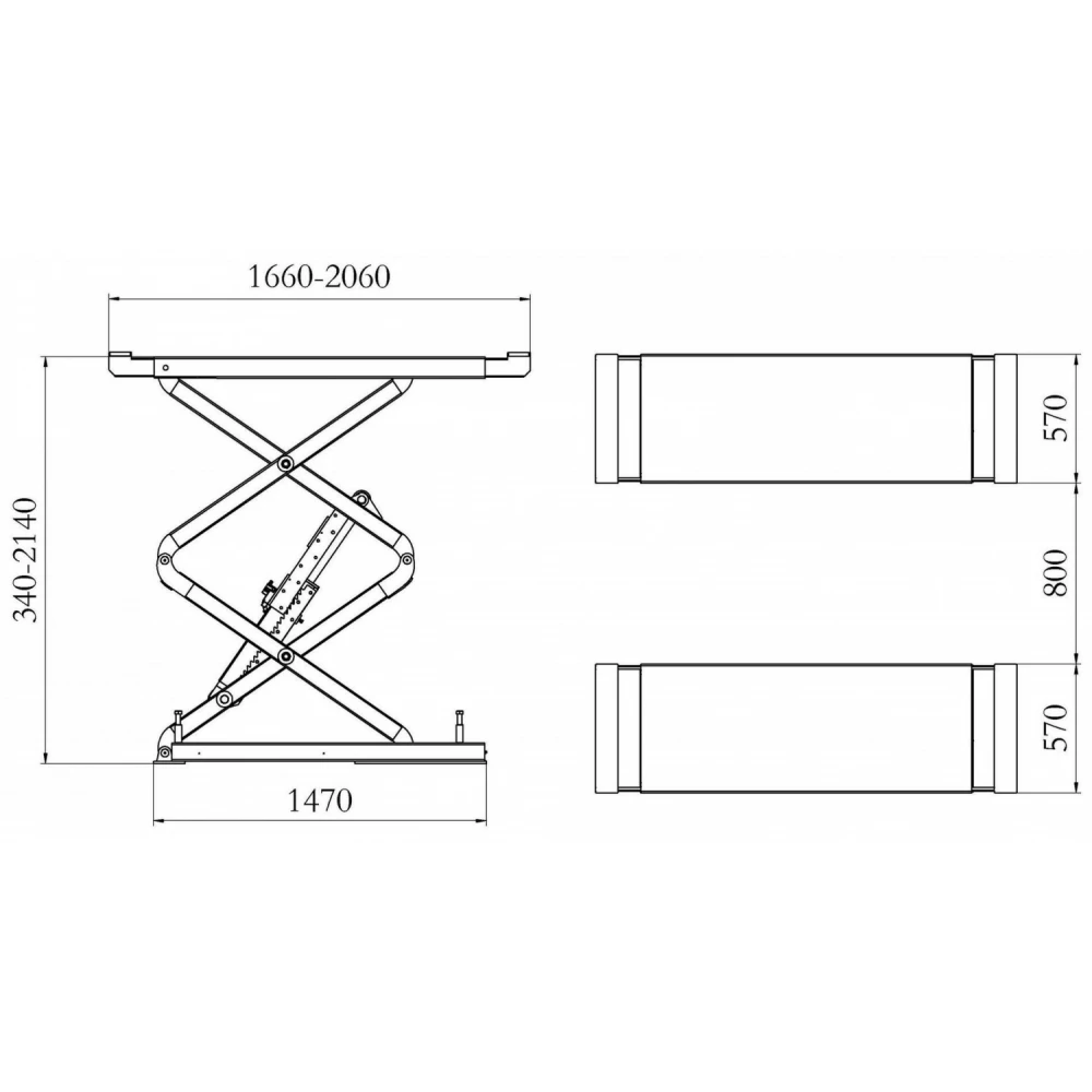 Хидравличен ножичен подемник за автомобили 3 тона, 400V - INVSL230LNIS