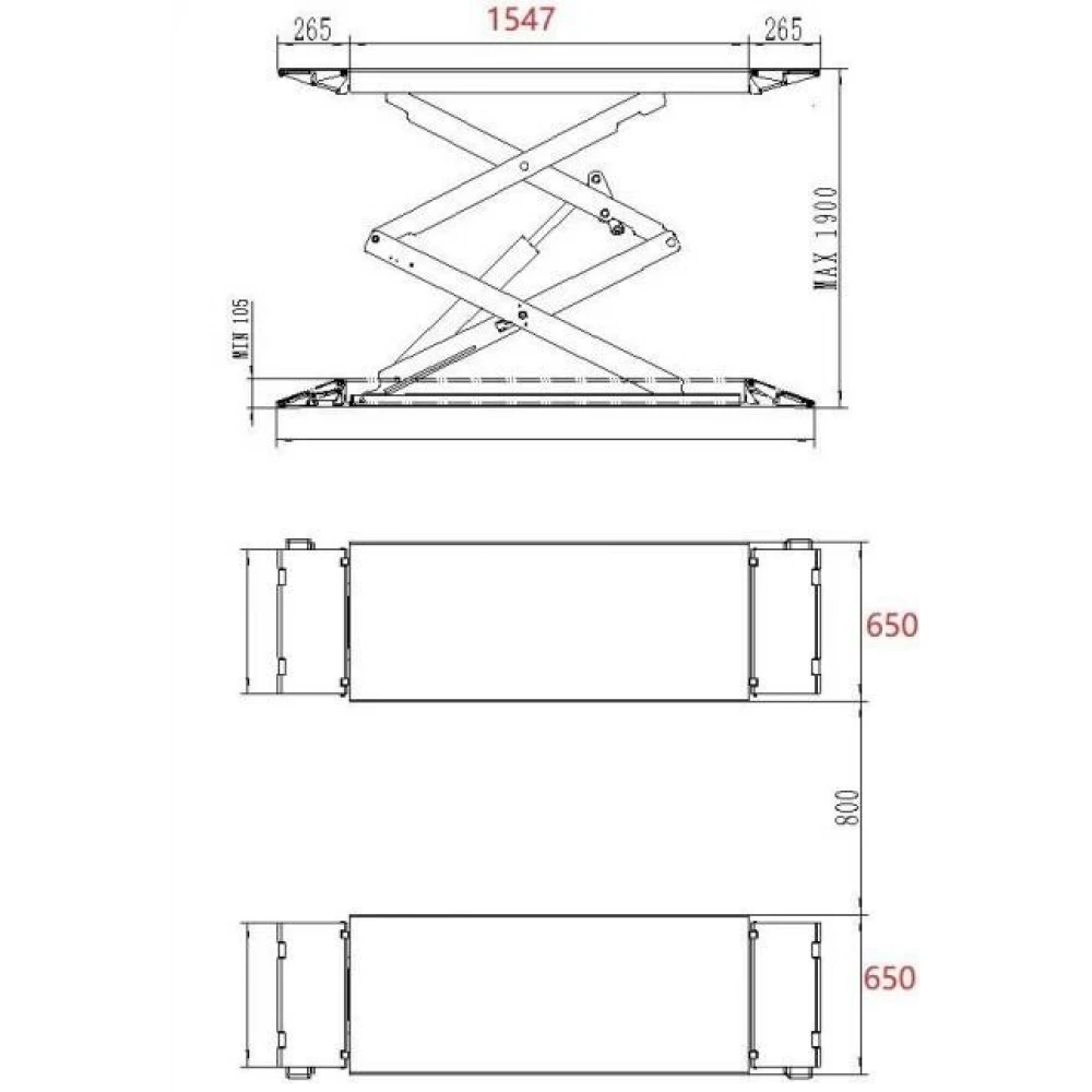 Хидравличен ножичен подемник за автомобили, 3.5 тона - INVSL235N