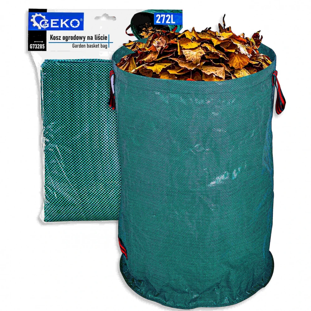 Градински кош, 272 литра, с 4 дръжки, зелен - G73285