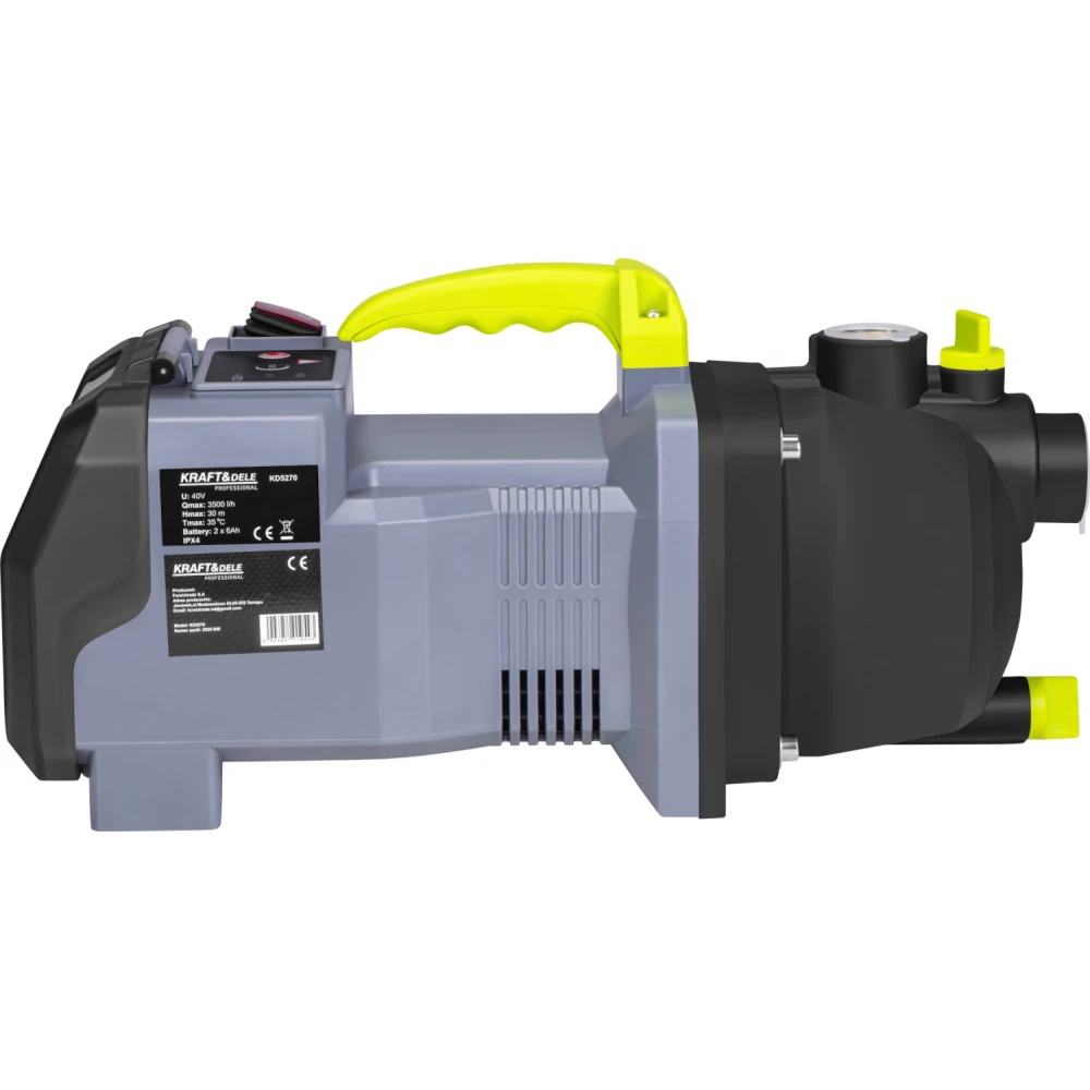 Акумулаторна градинска помпа 3500л./ч., 2x6Ah + зарядно - KD5270