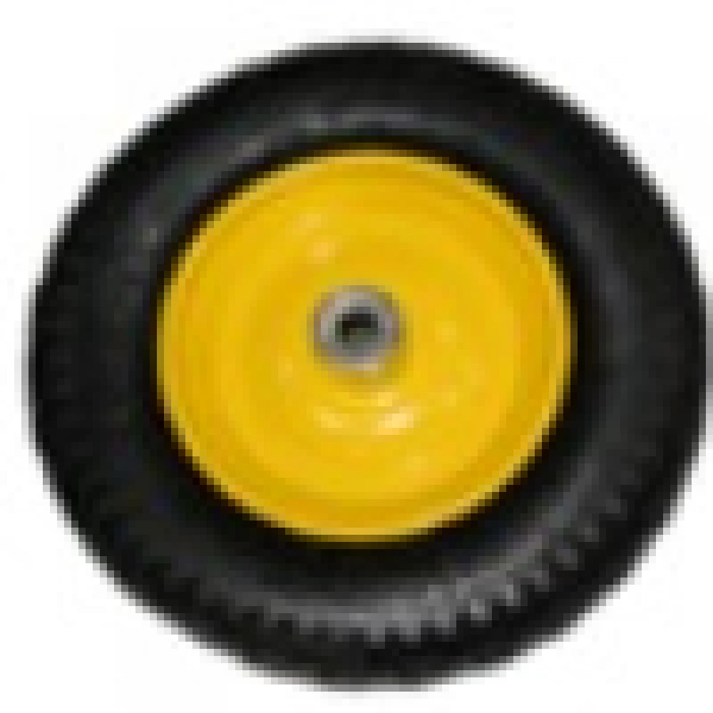 Гумено пневматично колело, черно/зелена втулка - 350-8