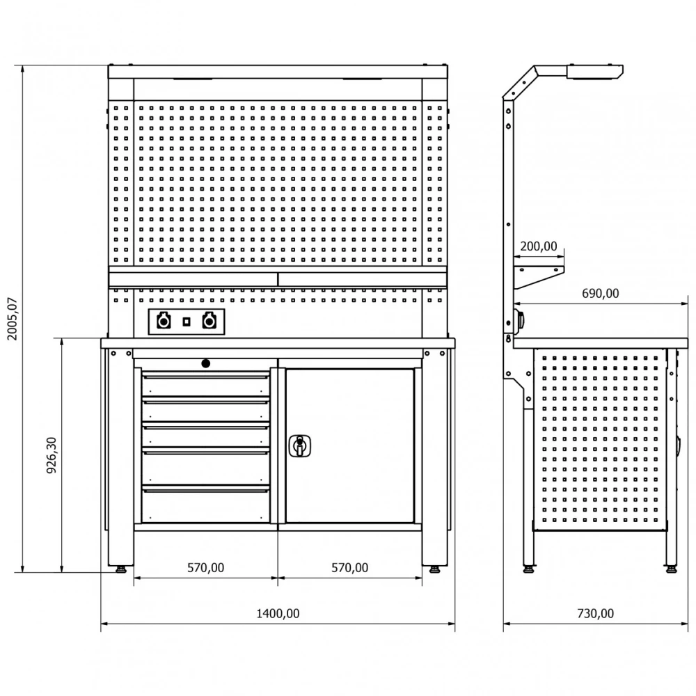 Индустриална модулна работна маса / кухня WBG01
