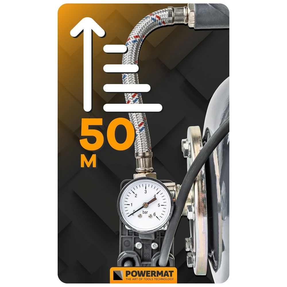 Хидрофорна помпа с цилиндричен съд 900 W, 6500 л./час - PM-HD-24J