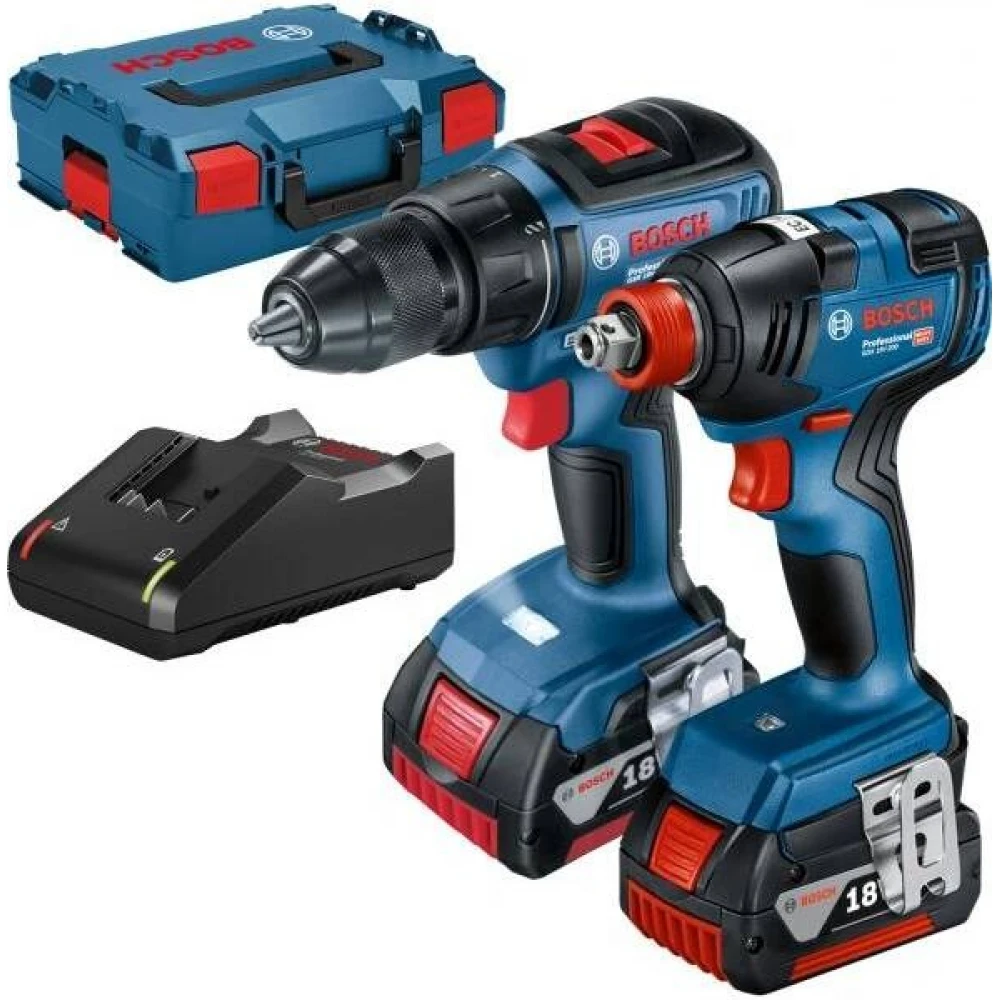 Комплект акумулаторни инструменти, 06019J2220, Bosch винтоверт GSR 18V-50 и гайковерт GDX 18V-200