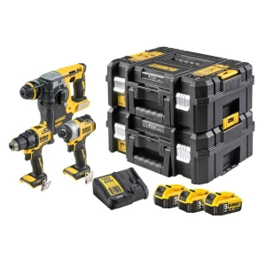 Комплект акумулаторни машини 18 V, DeWalt DCK377P3T; DCD708; DCF809; DCH273