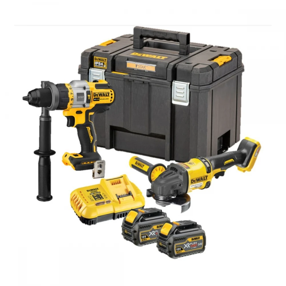 Комплект акумулаторни машини 18V, DeWalt DCK2016T2T; DCD999; DCG418