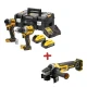 Комплект акумулаторни машини 18V, DeWalt DCK2051H2T; DCG405N; DCD800; DCF850