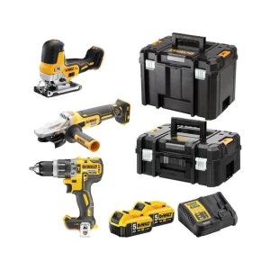 Комплект акумулаторни машини 18V, DeWalt DCK329P2T; DCD796; DCG405; DCS335