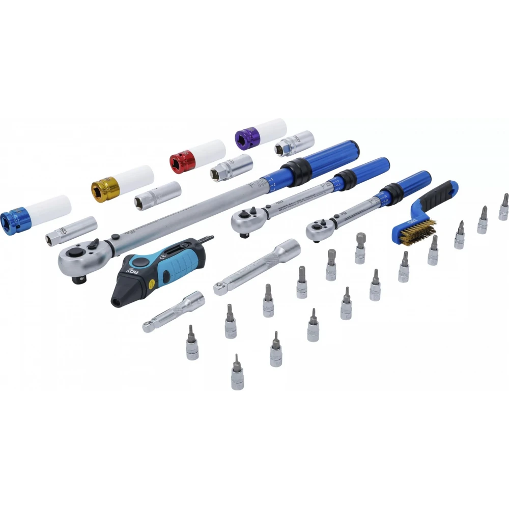 Комплект динамометрични ключове 1/4", 3/8", 1/2" 31 части - BGS74305