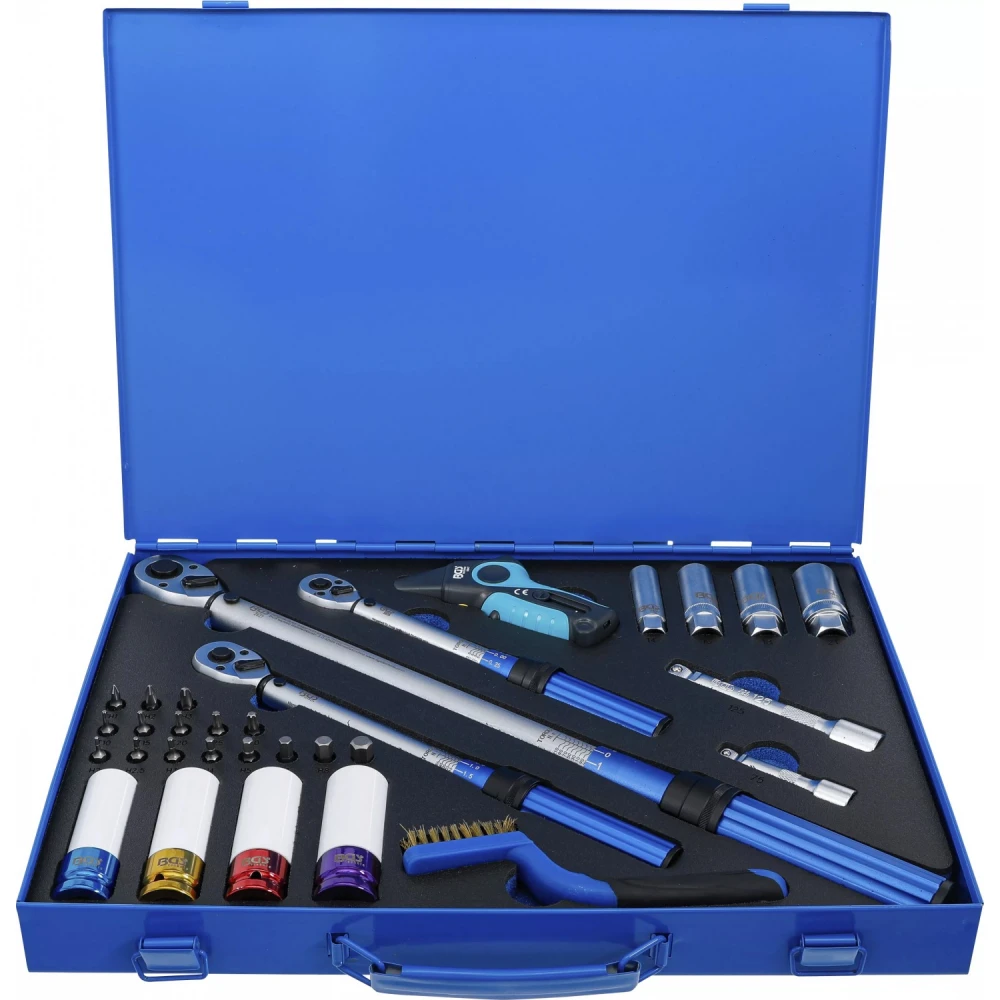 Комплект динамометрични ключове 1/4", 3/8", 1/2" 31 части - BGS74305