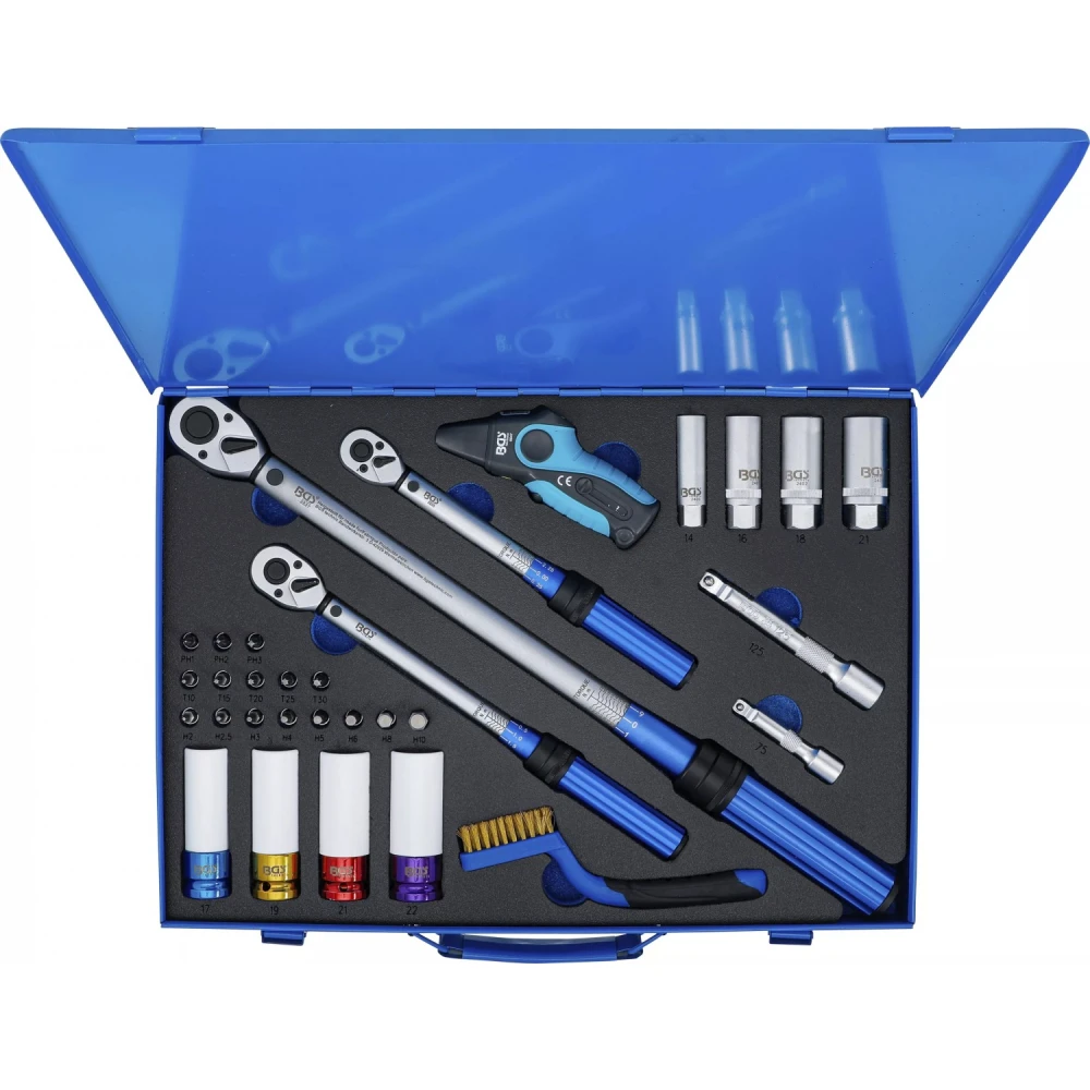 Комплект динамометрични ключове 1/4", 3/8", 1/2" 31 части - BGS74305