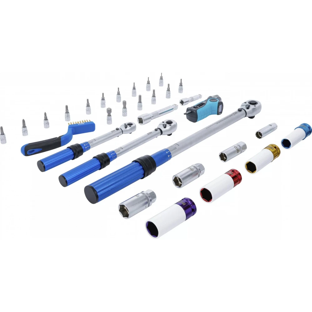 Комплект динамометрични ключове 1/4", 3/8", 1/2" 31 части - BGS74305