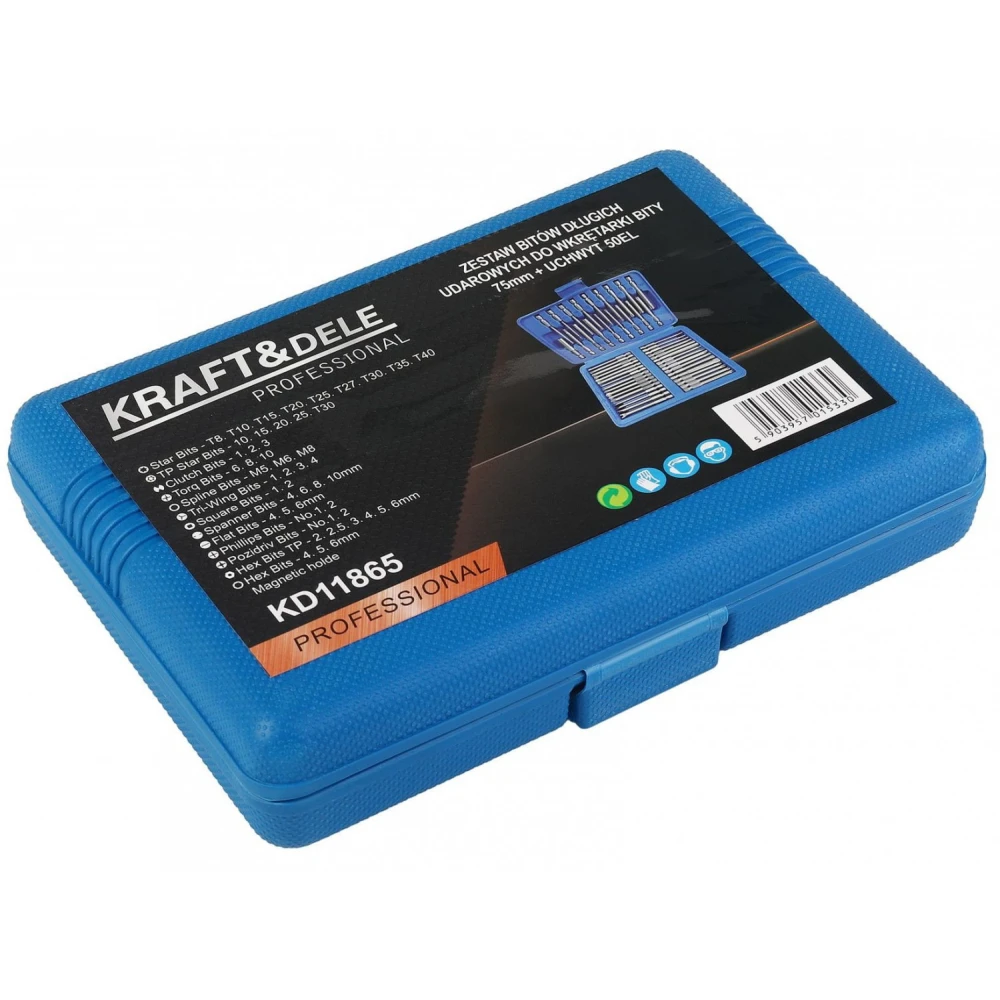 Комплект дълги ударни битове 75 мм, 50 части - KD11865