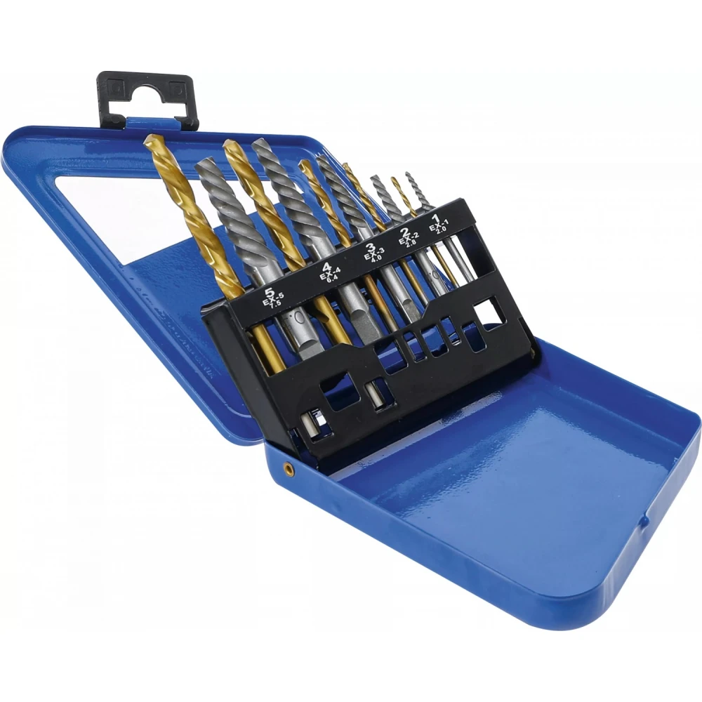 Комплект екстрактор за счупени болтове и шпилки, HSS, 10 бр. - BGS6780