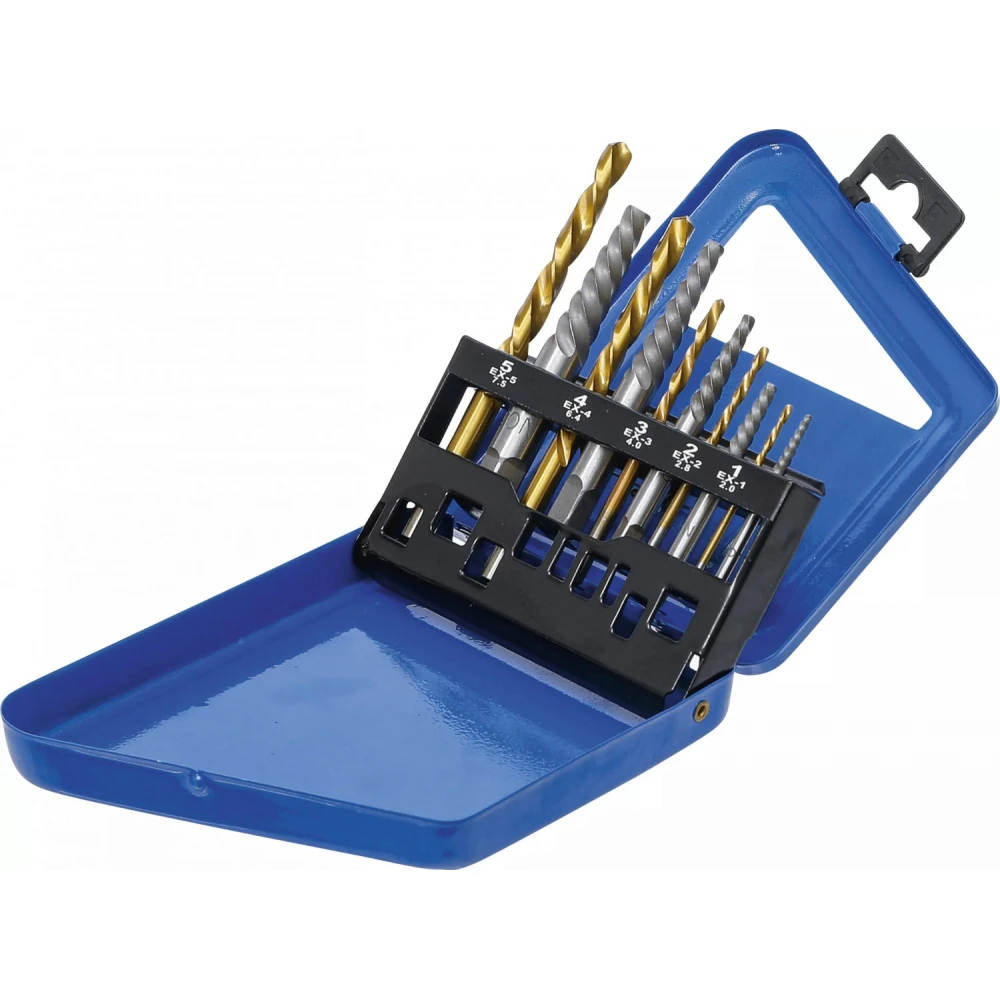 Комплект екстрактор за счупени болтове и шпилки, HSS, 10 бр. - BGS6780