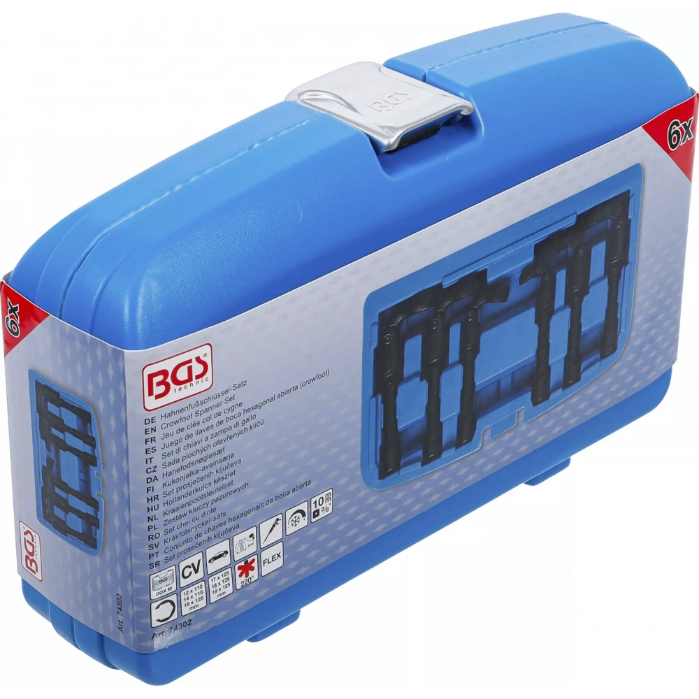 Комплект ключове тип „лула“ с шарнир, 10 мм, 3/8", 6 части - BGS74302
