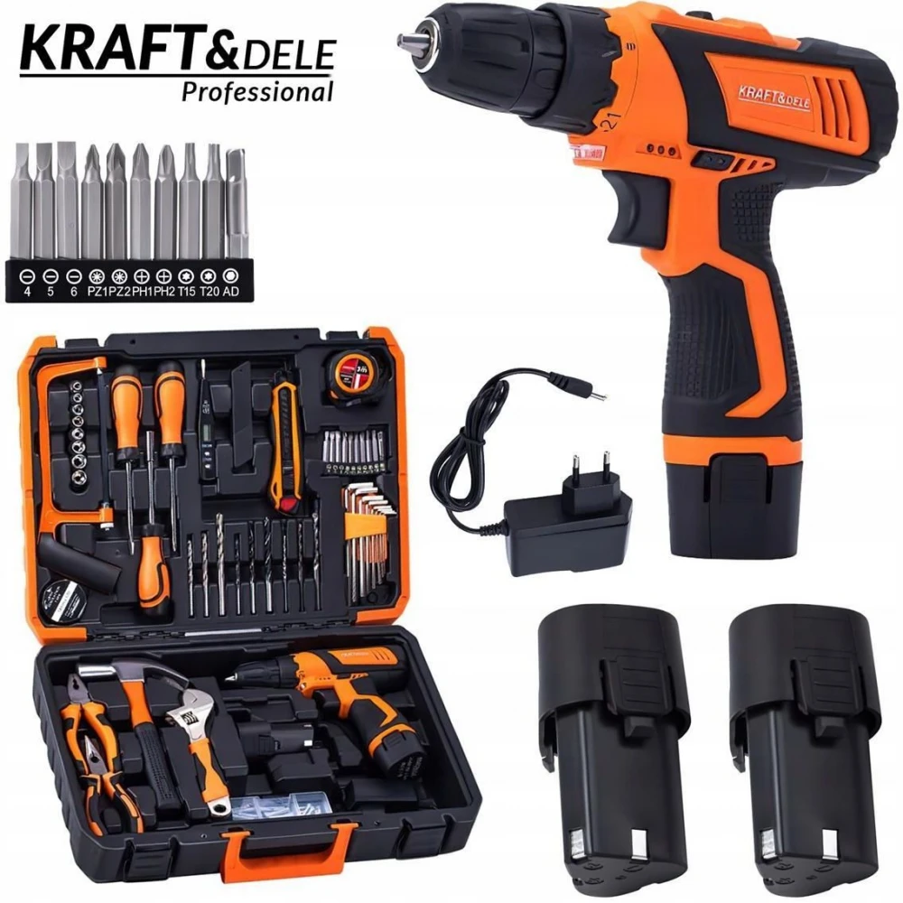 Комплект инструменти + акумулаторен винтоверт 35 части - KD3357