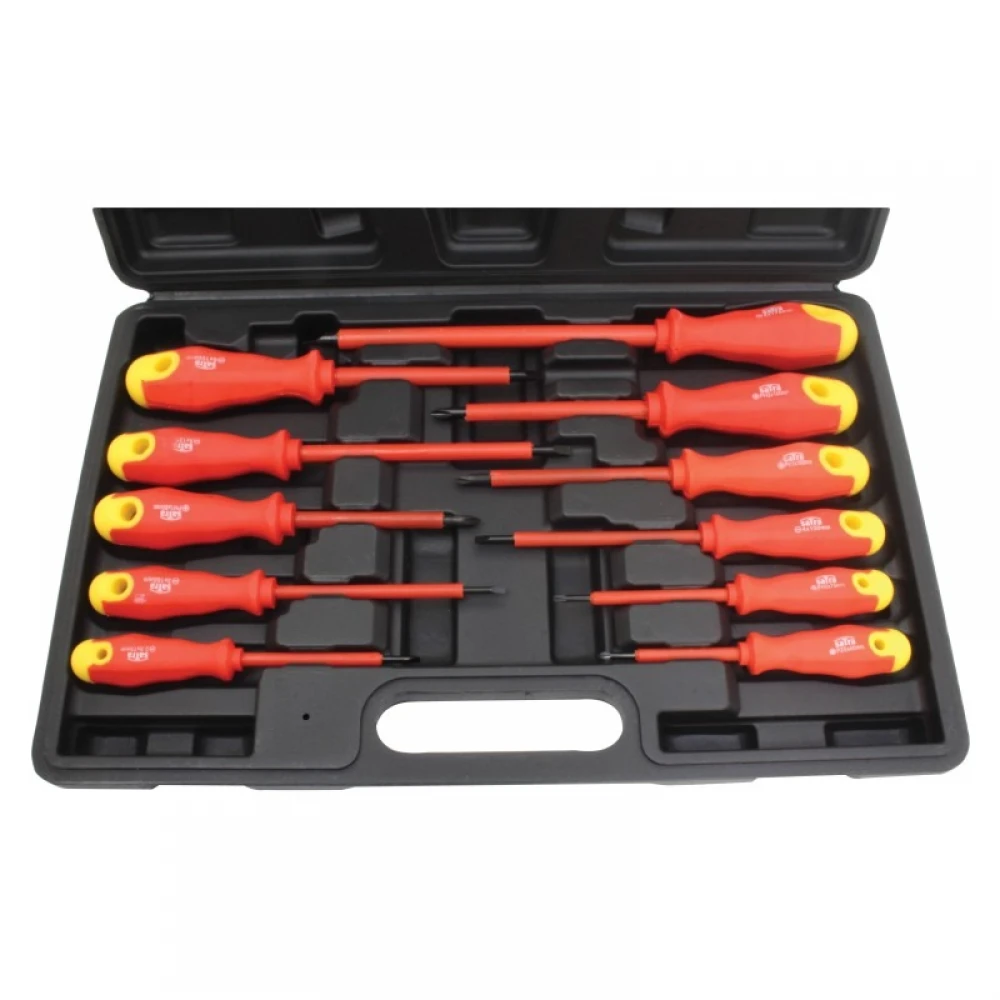 Комплект от 11 изолирани отвертки, прави и кръстати - S-SE12P
