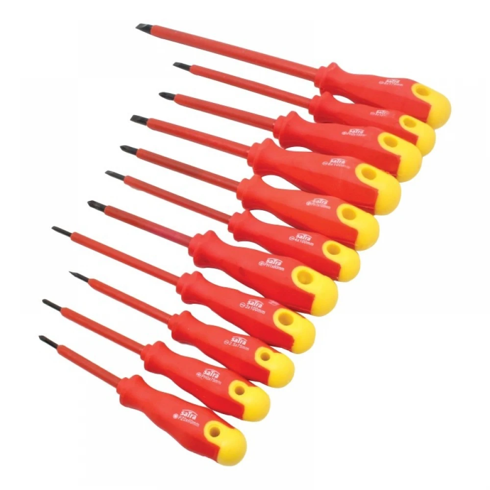 Комплект от 11 изолирани отвертки, прави и кръстати - S-SE12P