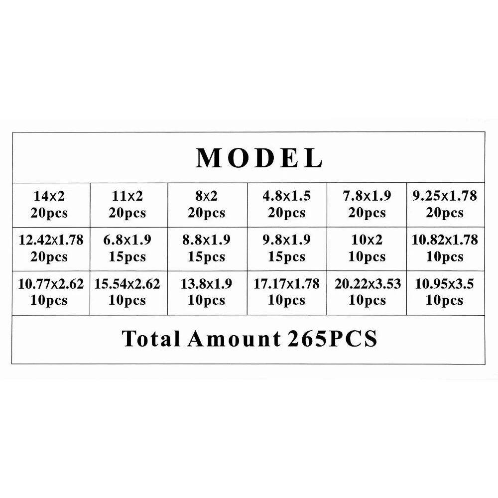 Комплект О-пръстени за климатични системи, 265 броя - TX14.018