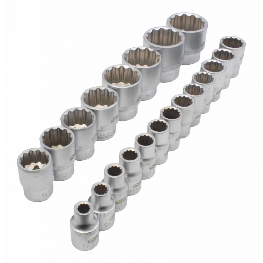 Комплект вложки 12-стен 1/2" къси, 21 броя - S-SHS21