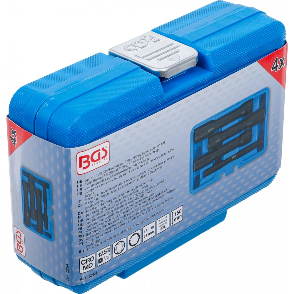Комплект екстрактори за повредени болтове и гайки, 4 части - BGS5264