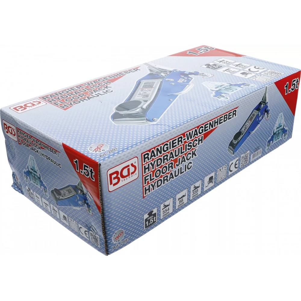 Хидравличен крик тип „крокодил“ 1,5 тона, 90 мм - 358 мм - BGS2897