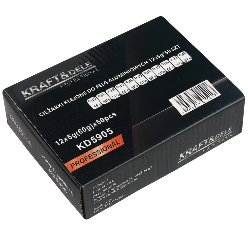 Лепящи тежести с прахово покритие за джанти 12 x 5 гр. 50 бр. - KD5905