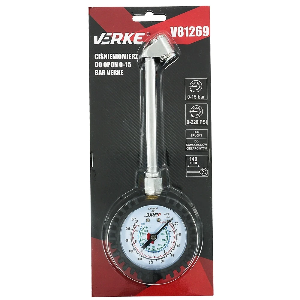 Манометър за автомобилни гуми, 0-15 бара - V81269