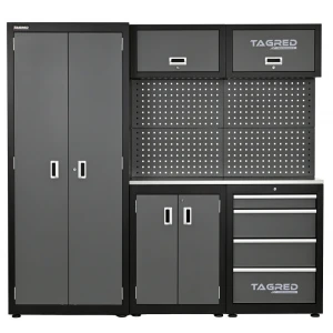 Шкаф за гараж и работилница, 200 см, рафт, гардероб, 3D INOX плот - TA199