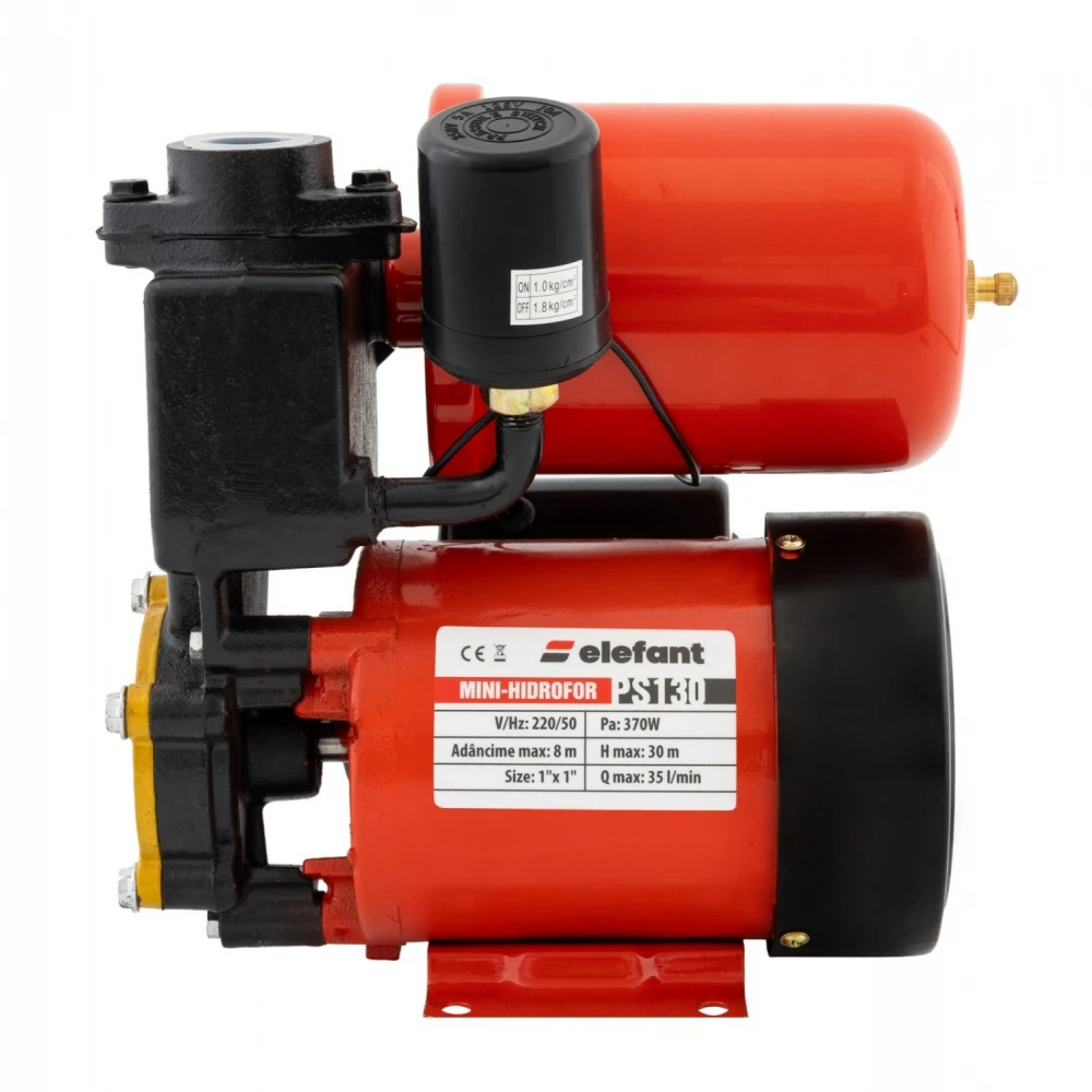 Мини хидрофорна помпа, безшумна, 0,37 kW, дебит 1.8 м³/ч, 1.2 л  - PS130