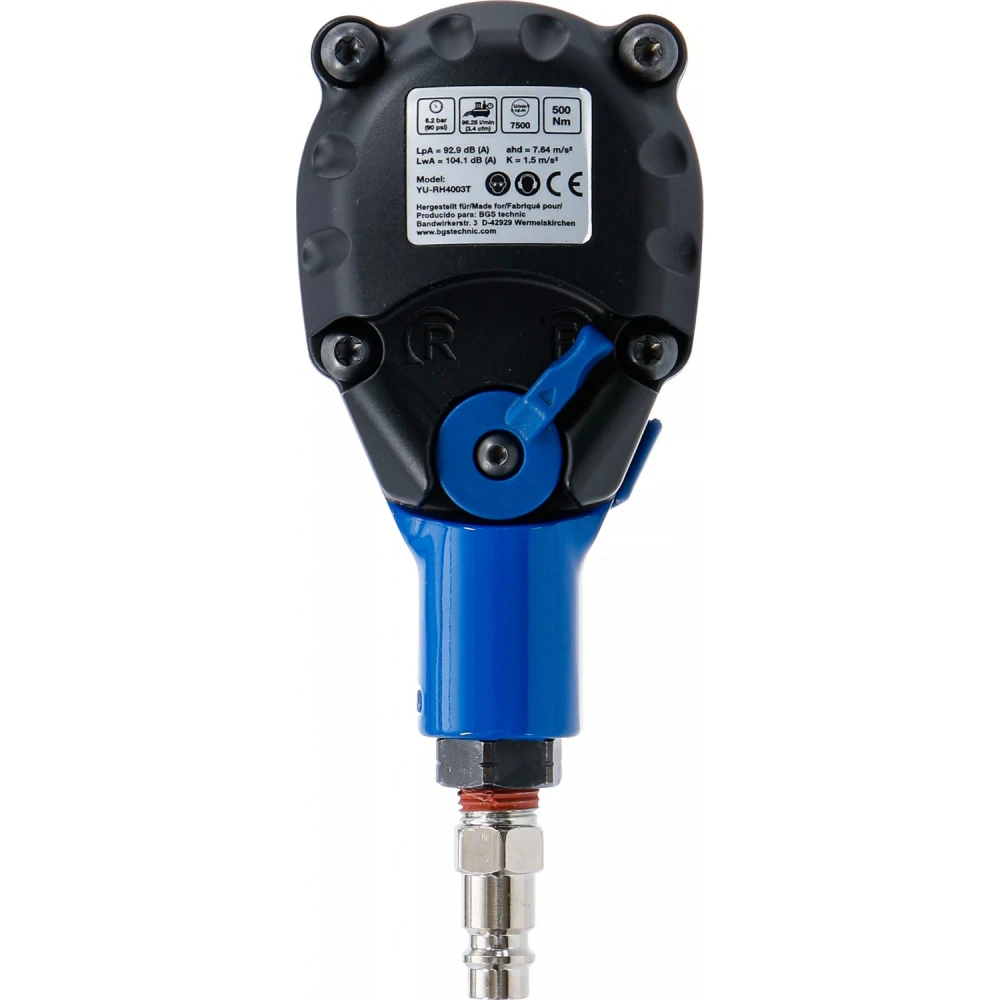 Мини пневматичен ударен гайковерт, 1/2", 500 Nm, 6.2 бара - BGS7646